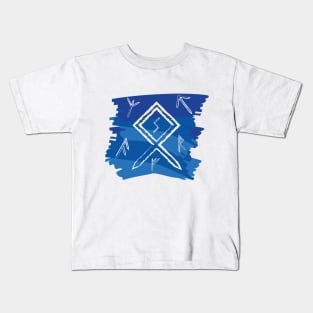 Night Sky Blue Paint Runes Norse Mythology Asatru Kids T-Shirt